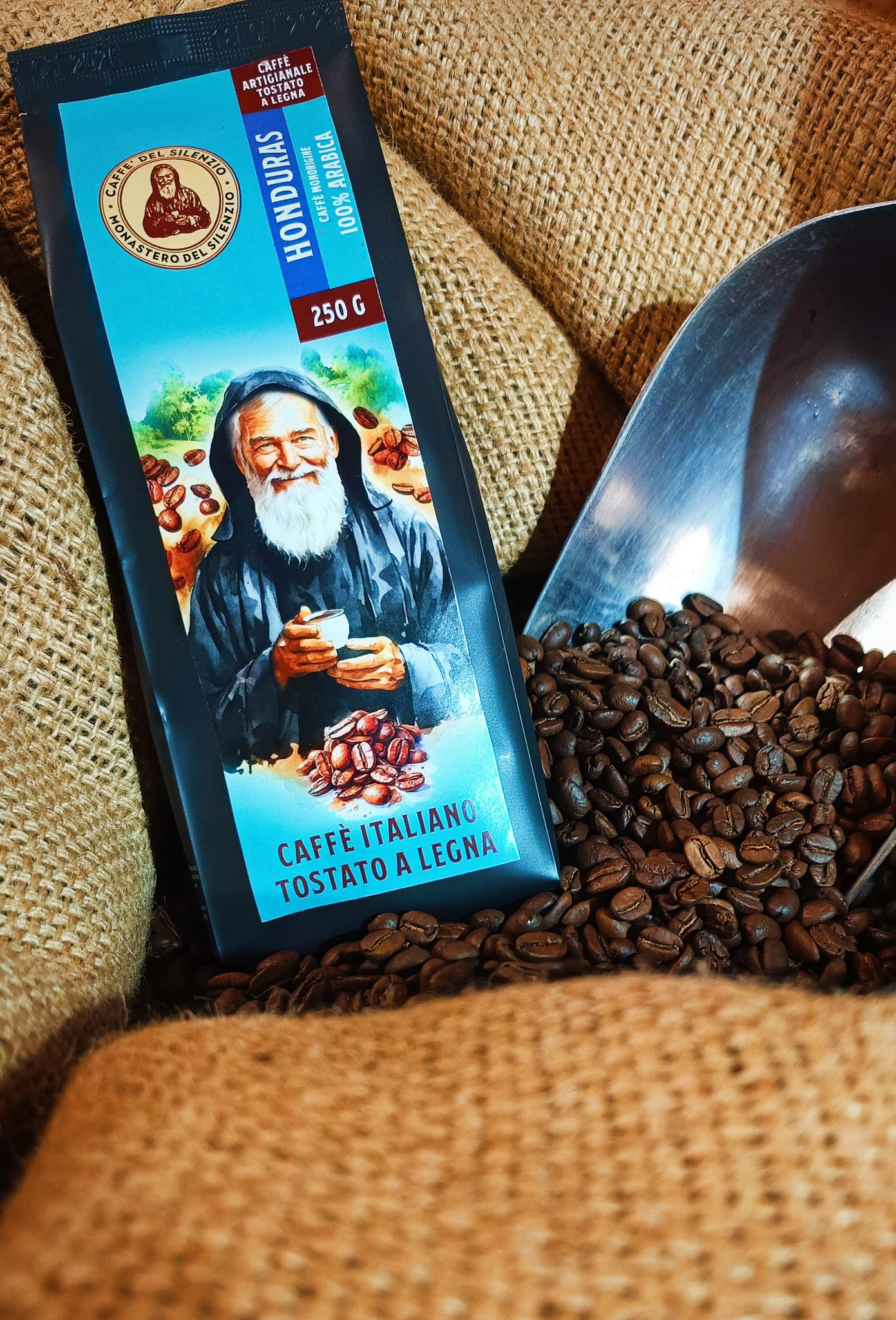 Caffè Monorigine Honduras Special tostato a legna dal Monastero del Silenzio, ideale per un'esperienza gustativa raffinata